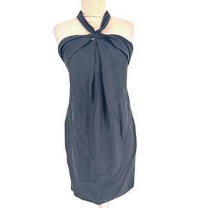 Max Mara Black Silk Dress Sheath Size 2